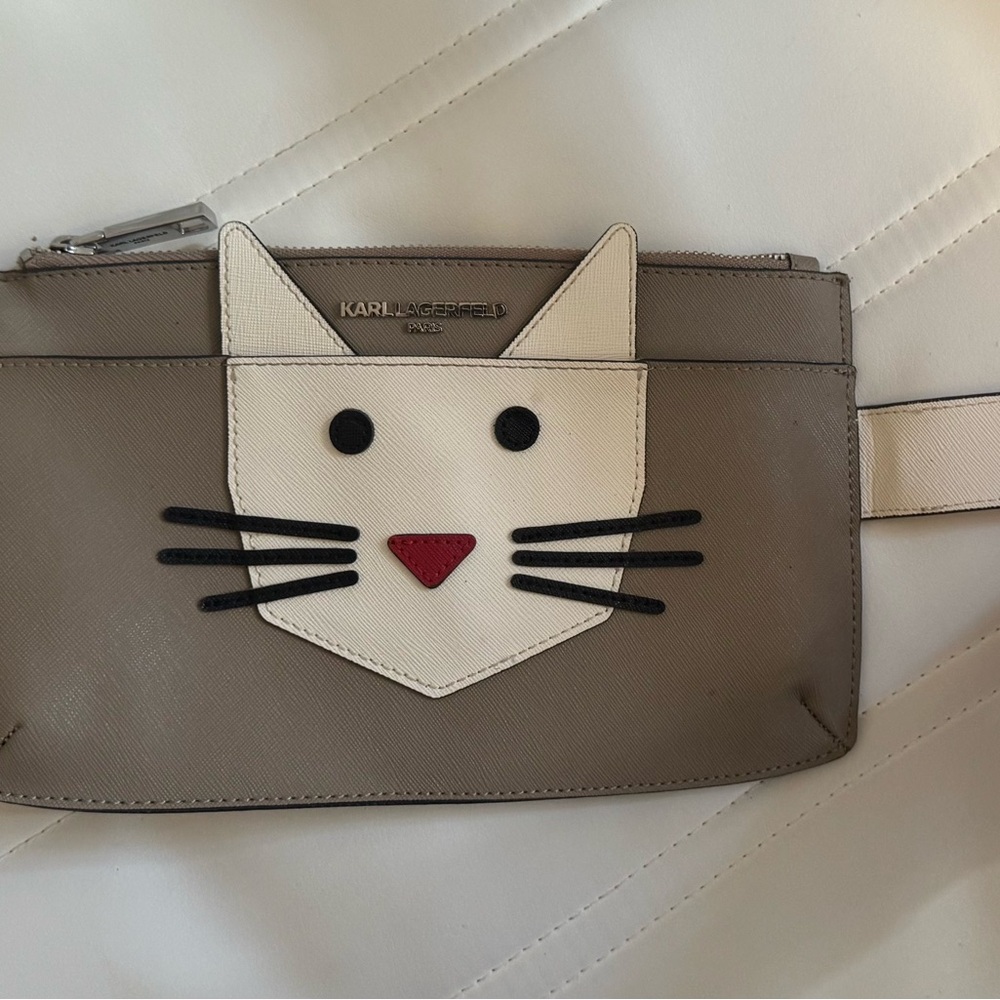 Karl Lagerfeld Cat Face Clutch - Picture 2 of 3